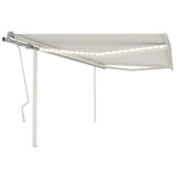 Vidaxl Luifel extensible manuellement avec LED 4x3,5 M crème -colored
