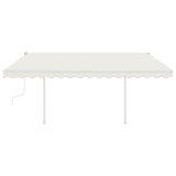 Vidaxl Luifel extensible manuellement avec LED 4x3,5 M crème -colored