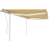 Vidaxl luifel extensible manuellement avec LED 4x3,5 m jaune et blanc