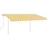 Vidaxl luifel extensible manuellement avec LED 4x3,5 m jaune et blanc
