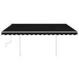 Vidaxl Luifel extensible manuellement avec la LED 4x3,5 M anthracite -colored