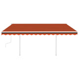 Vidaxl luifel extensible manuellement avec LED 4x3,5 m orange et marron