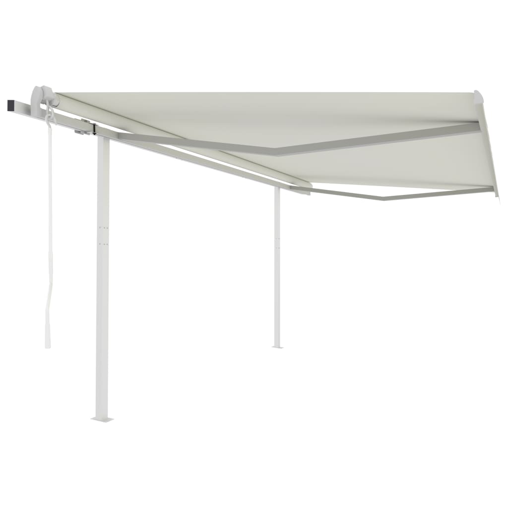 Vidaxl Luifel est automatiquement extensible avec des poteaux 4x3,5 M CRAME -COLORES