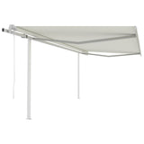Vidaxl Luifel est automatiquement extensible avec des poteaux 4x3,5 M CRAME -COLORES