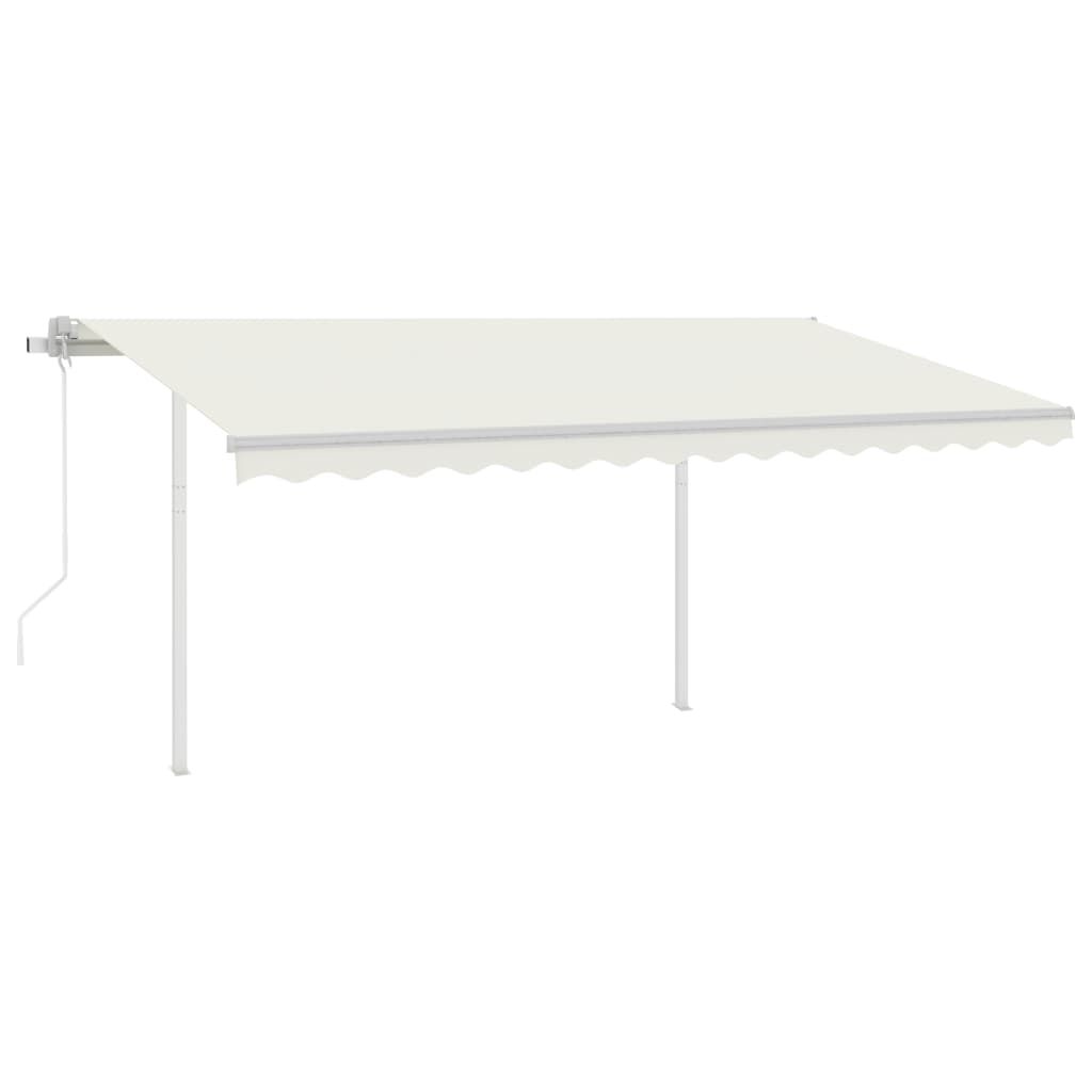 Vidaxl Luifel est automatiquement extensible avec des poteaux 4x3,5 M CRAME -COLORES