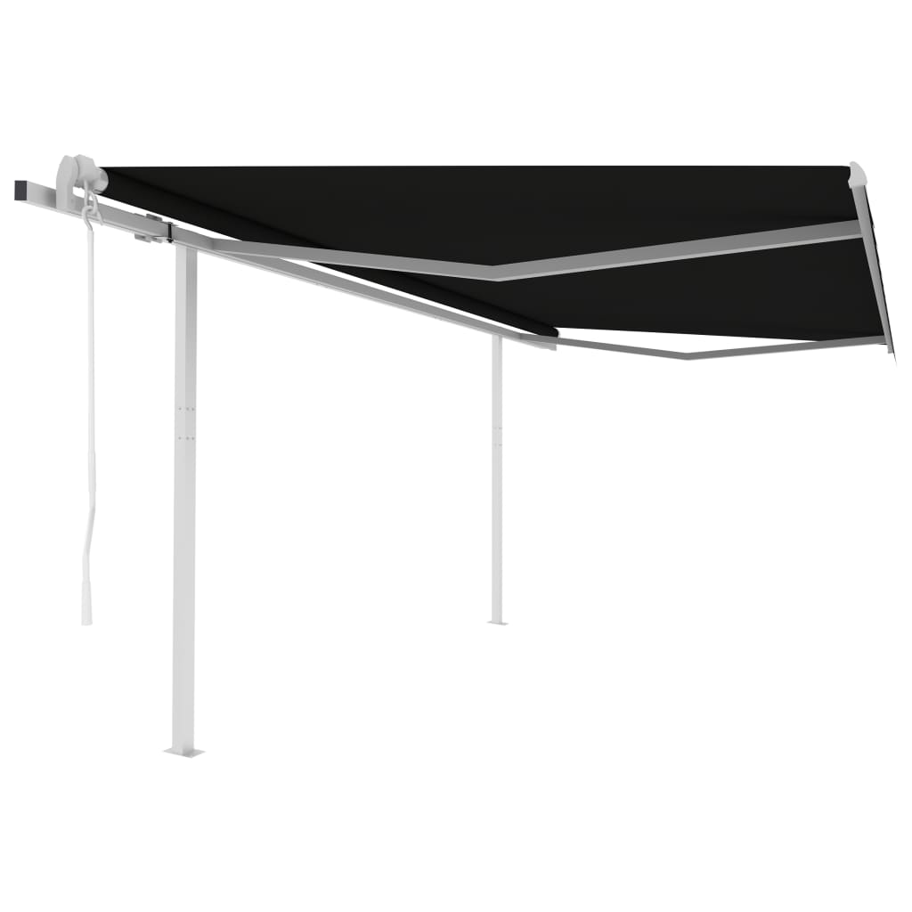 Vidaxl Luifel a automatiquement extensible avec des poteaux de couleur anthracite 4x3,5 m