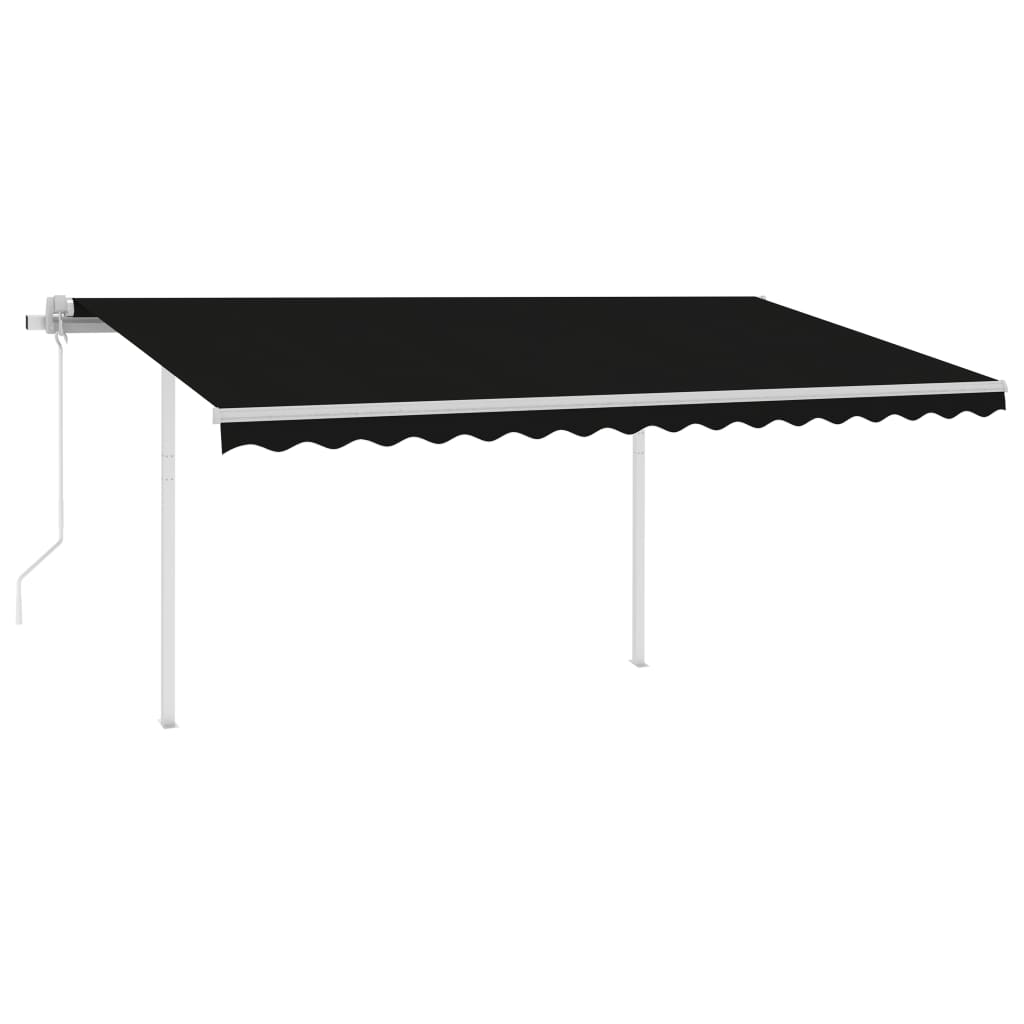Vidaxl Luifel a automatiquement extensible avec des poteaux de couleur anthracite 4x3,5 m