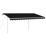 Vidaxl Luifel a automatiquement extensible avec des poteaux de couleur anthracite 4x3,5 m