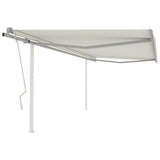 Vidaxl Luifel extensible manuellement avec des poteaux 4,5x3,5 m crème -colored