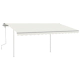 Vidaxl Luifel extensible manuellement avec des poteaux 4,5x3,5 m crème -colored
