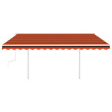 Vidaxl Luifel extensible manuellement avec des poteaux 4,5x3,5 m orange et brun