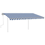 Vidaxl Luifel extensible manuellement avec LED 4,5x3,5 m bleu et blanc