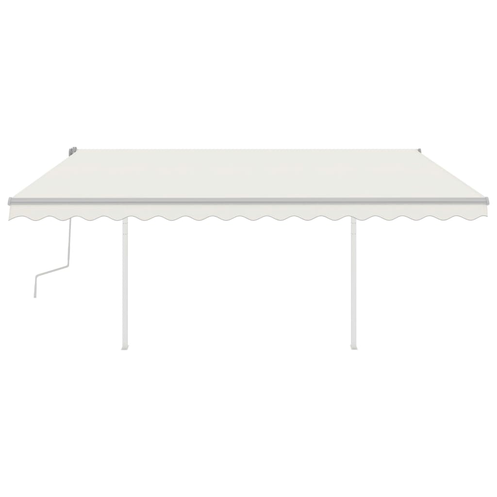 Vidaxl Luifel extensible manuellement avec LED 4,5x3,5 M CRAME -COLORED