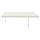 Vidaxl Luifel extensible manuellement avec LED 4,5x3,5 M CRAME -COLORED
