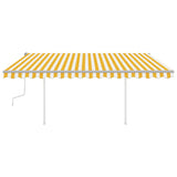 Vidaxl luifel extensible manuellement avec LED 4,5x3,5 m jaune et blanc