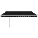 Vidaxl luifel extensible manuellement avec une LED 4,5x3,5 M anthracite -colored