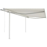Vidaxl Luifel est automatiquement extensible avec des poteaux 4,5x3,5 M CRAME -COLORES
