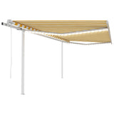 Vidaxl Luifel automatique avec led et capteur de vent 4,5x3,5 m jaune et blanc
