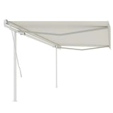 Vidaxl luifel extensible manuellement avec des poteaux 5x3,5 m crème -colored
