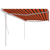 Vidaxl Luifel extensible manuellement avec des poteaux 5x3,5 m orange et brun
