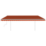 Vidaxl Luifel extensible manuellement avec des poteaux 5x3,5 m orange et brun