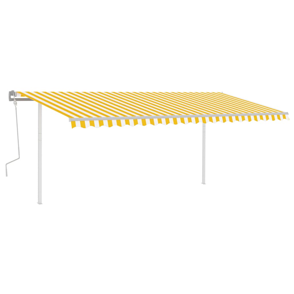 Vidaxl luifel extensible manuellement avec LED 5x3,5 m jaune et blanc