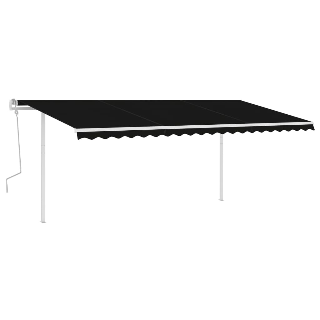 Vidaxl Luifel extensible manuellement avec LED 5x3,5 M anthracite -colored