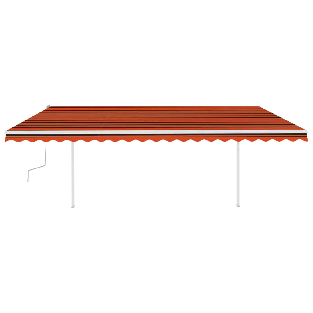 Vidaxl luifel extensible manuellement avec LED 5x3,5 m orange et marron