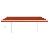 Vidaxl luifel extensible manuellement avec LED 5x3,5 m orange et marron
