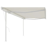 Vidaxl Luifel a automatiquement extensible avec des poteaux 5x3,5 M CRAME -COLORES
