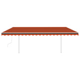 Vidaxl Luifel a automatiquement extensible avec des poteaux 5x3,5 m orange brun