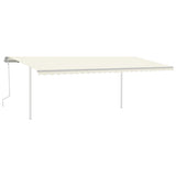 Vidaxl luifel extensible manuellement avec des poteaux 6x3,5 m crème -colored