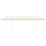 Vidaxl luifel extensible manuellement avec des poteaux 6x3,5 m crème -colored