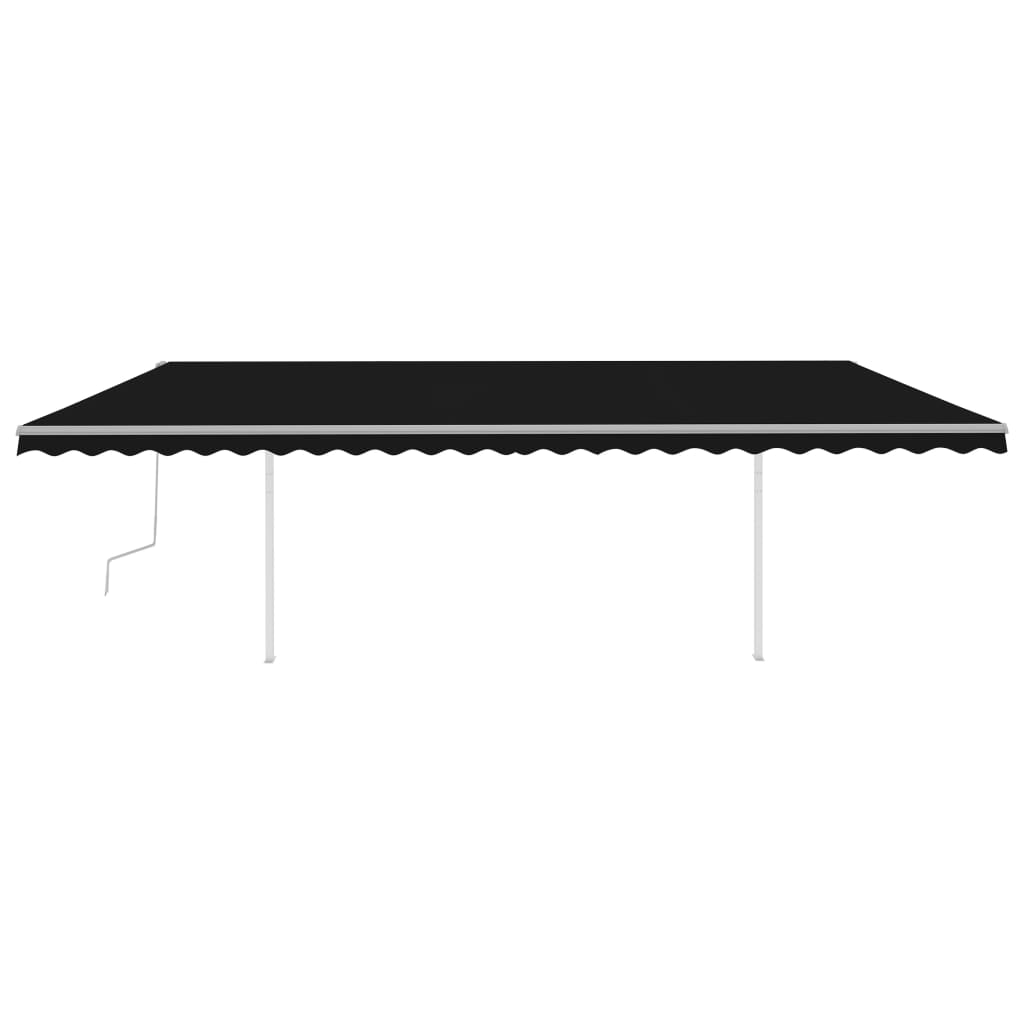 Vidaxl Luifel extensible manuellement avec des poteaux 6x3,5 M anthracite -colored