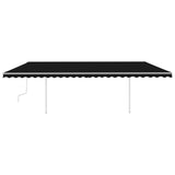 Vidaxl Luifel extensible manuellement avec des poteaux 6x3,5 M anthracite -colored