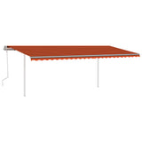 Vidaxl Luifel extensible manuellement avec des poteaux 6x3,5 m orange et brun