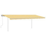 Vidaxl luifel extensible manuellement avec LED 6x3,5 m jaune et blanc