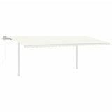 Vidaxl Luifel est automatiquement extensible avec des poteaux 6x3,5 M CRAME -COLORES