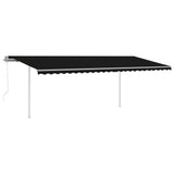 Vidaxl Luifel a automatiquement extensible avec des poteaux en anthracite -colored