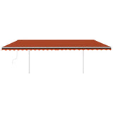 Vidaxl Luifel a automatiquement extensible avec des poteaux 6x3,5 m orange brun