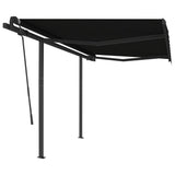 Vidaxl Luifel extensible manuellement avec des poteaux 3x2,5 m anthracite -colored