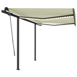 Vidaxl luifel extensible manuellement avec LED 3x2,5 m crème -colored