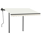 Vidaxl luifel extensible manuellement avec LED 3x2,5 m crème -colored