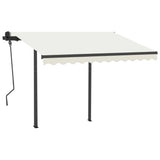 Vidaxl Luifel a automatiquement extensible avec des poteaux 3x2,5 M CRAME -COLORES