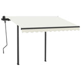 Vidaxl luifel automatique avec led et capteur de vent 3x2,5 m crème -colored