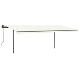 Vidaxl Luifel extensible manuellement avec des poteaux de 3,5x2,5 m crème -colored