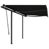 Vidaxl Luifel extensible manuellement avec des poteaux de couleur anthracite de 3,5 x 2,5 m