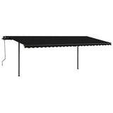 Vidaxl Luifel extensible manuellement avec des poteaux de couleur anthracite de 3,5 x 2,5 m