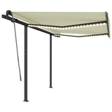 Vidaxl Luifel extensible manuellement avec LED 3,5x2,5 m crème -colored