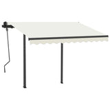 Vidaxl Luifel extensible manuellement avec LED 3,5x2,5 m crème -colored